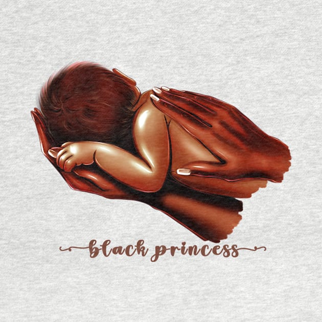 Cute little black princess illustration. Mother's love by tiana geo